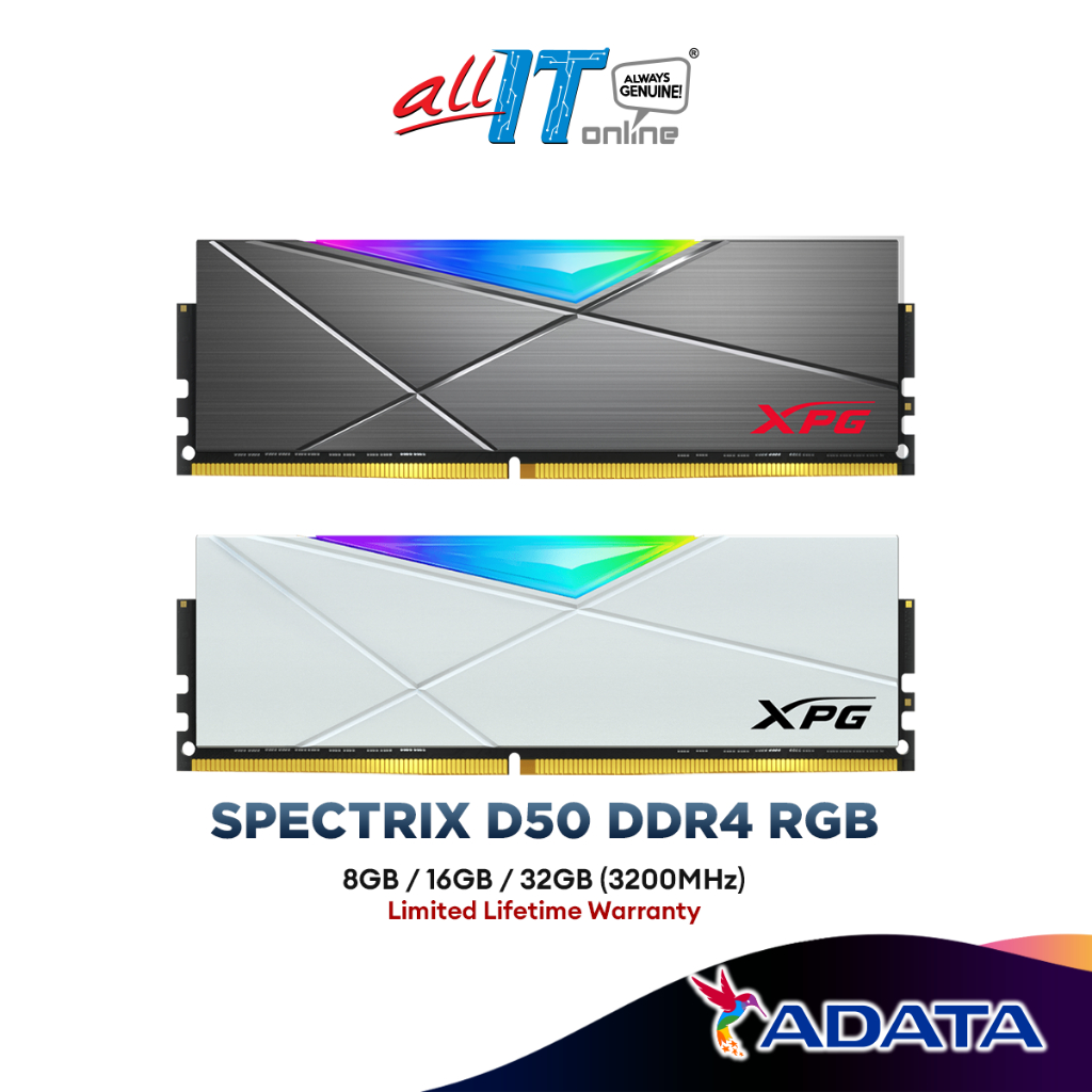Adata XPG Spectrix D50 16GB (8GB X2) DDR4 RGB 3200MHz เดสก์ท็อปพีซี ...