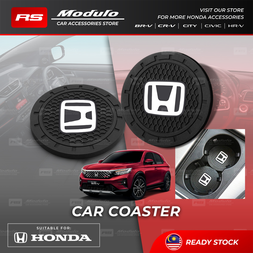 [ ที ่ วางแก ้ วCOASTER ] Honda HRV CITY CIVIC WRV CRV BRV Hatchback AntiSlip Mat อุปกรณ ์