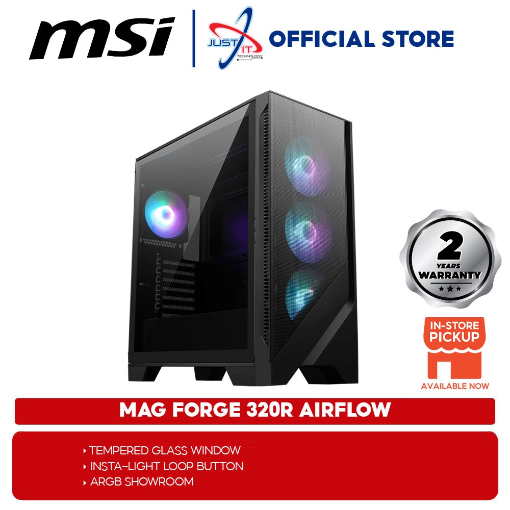 Msi MAG FORGE 320R AIRFLOW ATX เคสเกมมิ่ง / เคส | Shopee Thailand