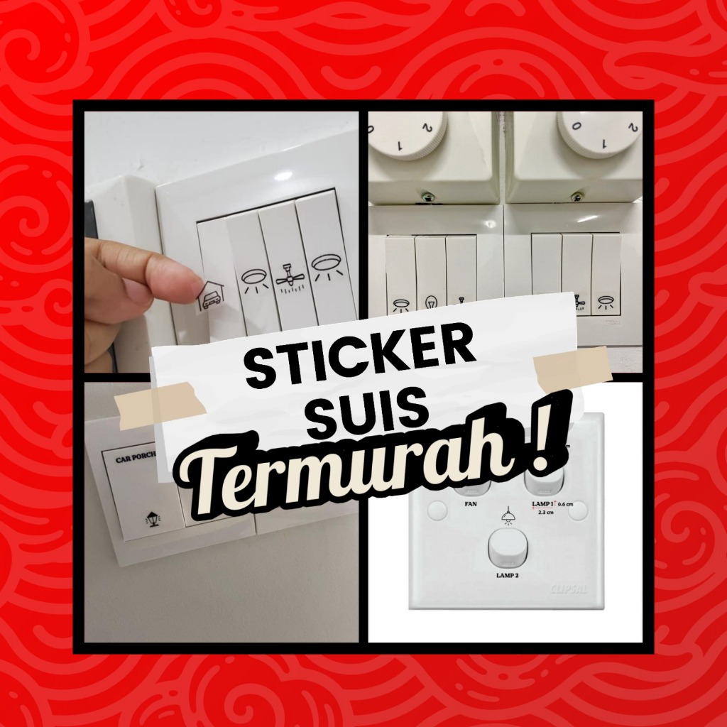 สติ๊กเกอร์ 540 ชิ้น SUIS ELEK RUMAH / SWITCH LABEL STICKER (SYMBOL+WORD ...
