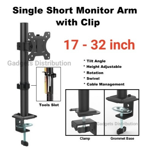 G01-C001-V02 17 - 32 inch Single Computer Short Monitor Arm TV Mount ...