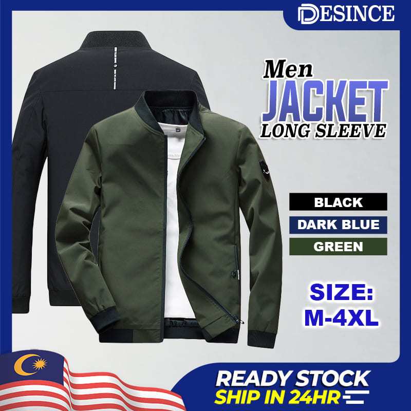 desince-เสื้อแจ็กเก็ต-แขนยาว-สีดํา-สีฟ้า-สีเขียว-สําหรับผู้ชาย-jaket-lelaki-mt-162
