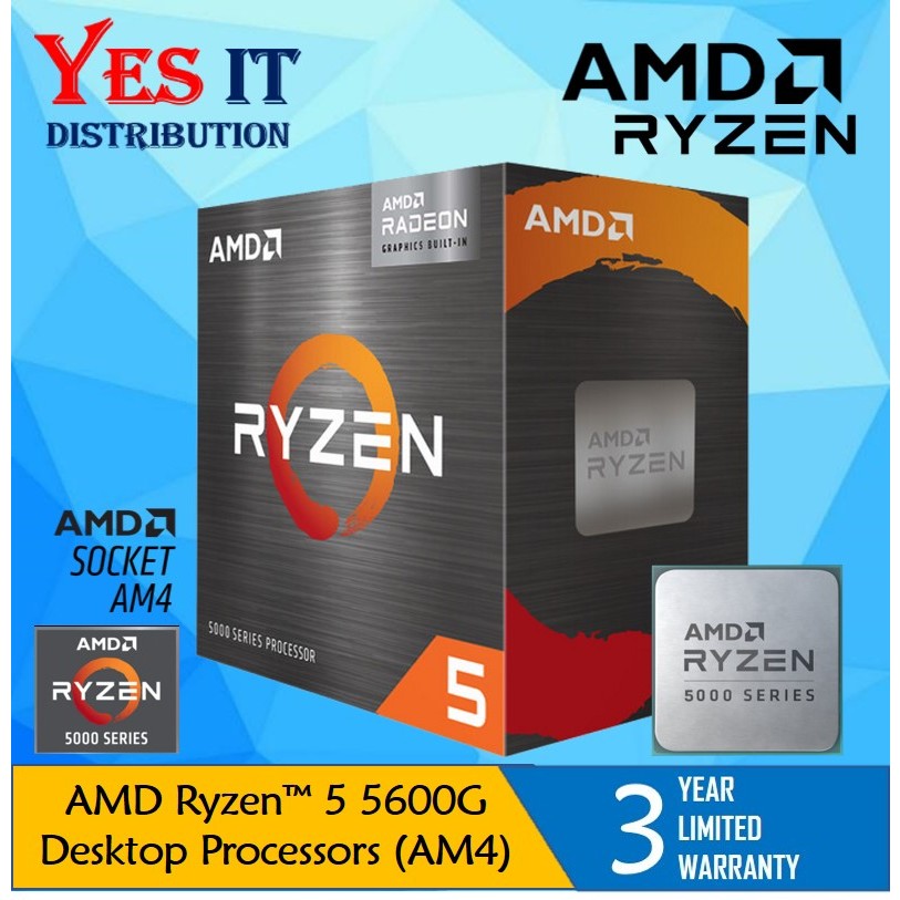 Amd RyzenTM 5 5600G ( แกน CPU 6 / ของเธรด 12 AM4 โปรเซสเซอร ์ + เมนบอร ์ ด Shopee Thailand