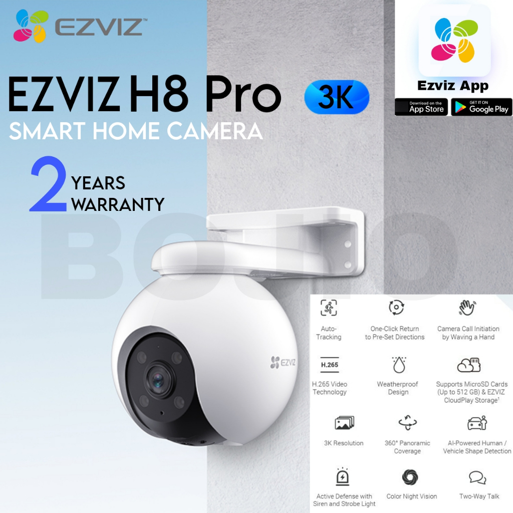 Ezviz H8 Pro 3K Smart Home Camera Pan & Tilt กล ้ องวงจรปิดกลางแจ ้ ง ...