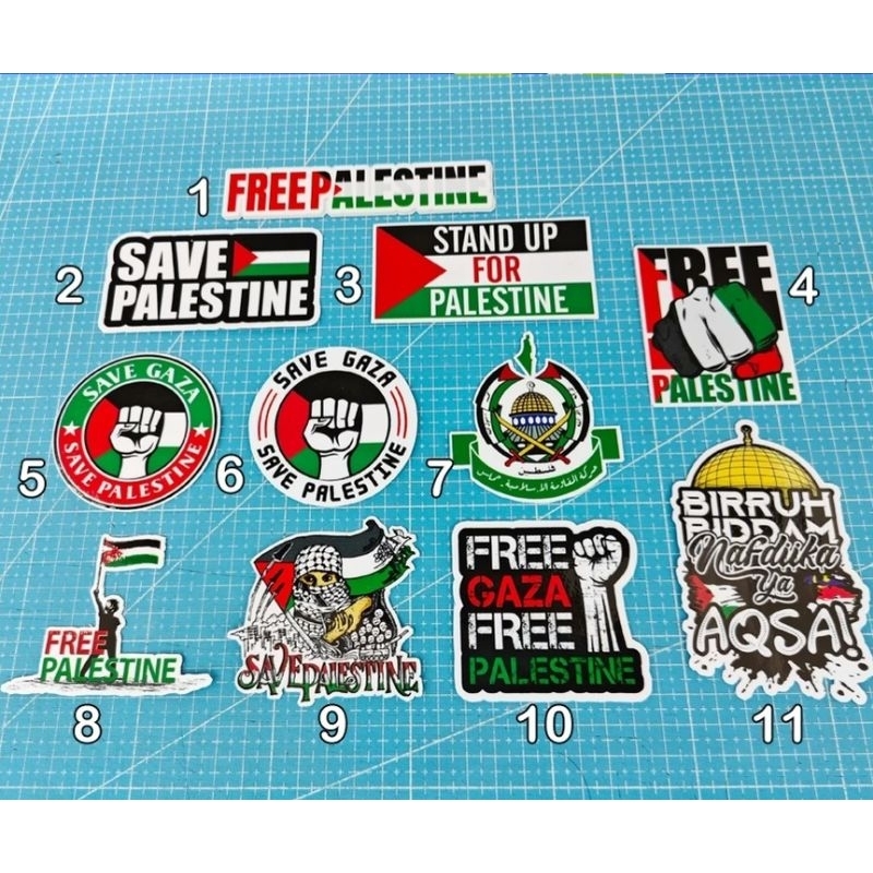 สติกเกอร์มอเตอร์ปาเลสไตน์ Lekat Luar Save Gaza Save Palestine Free Gaza ...