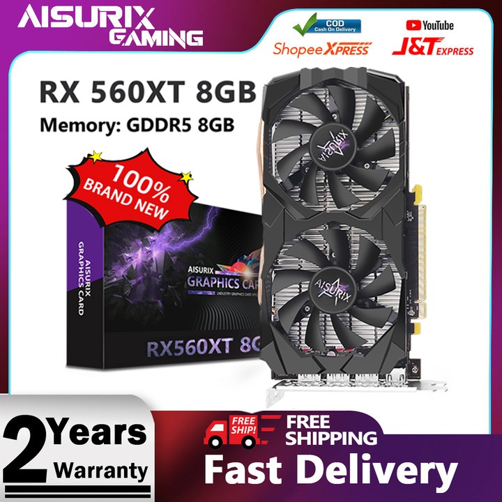 Aisurix RX 560XT 8GB กราฟิกการ ์ ด RX580 AMD GPU คอมพิวเตอร ์ การ ์ ด ...