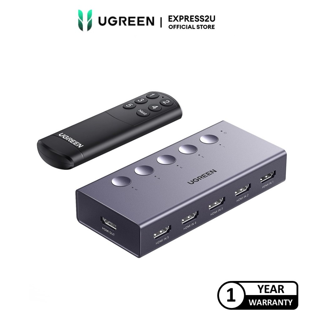 HDMI Splitter Switch 5 In 1 Out, Lemorele 4K HDMI Verteiler mit Fernbedienung für Firestick Xbox