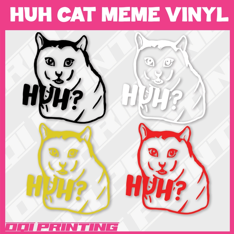 Huh Cat สติกเกอร์ไวนิล ลายแมว Kuching Meme น่ารัก สําหรับติดตกแต่ง ...