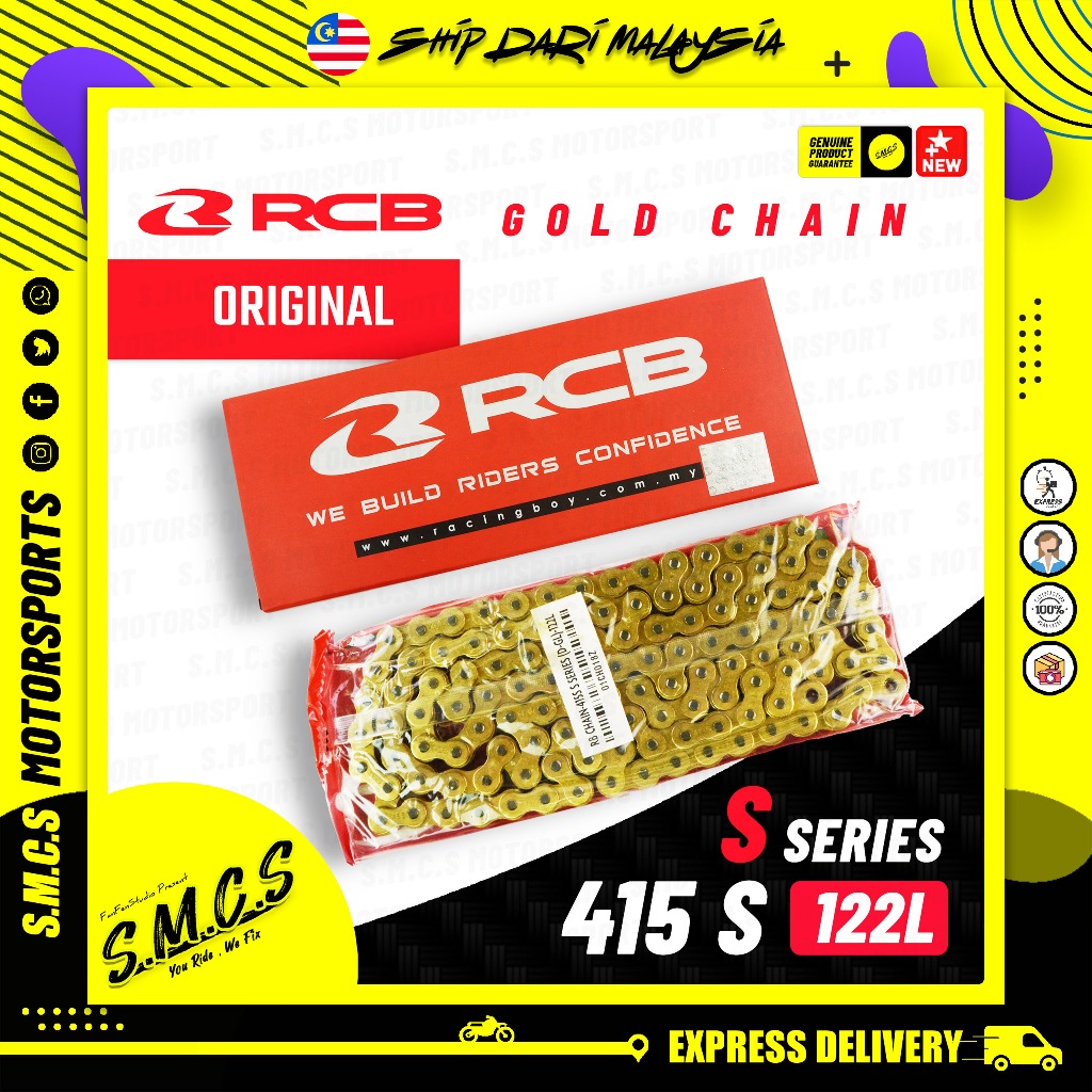Racing BOY RCB GOLD Emas CHAIN 415 S Series HEAVY DUTY Rantai Emas RCB ...