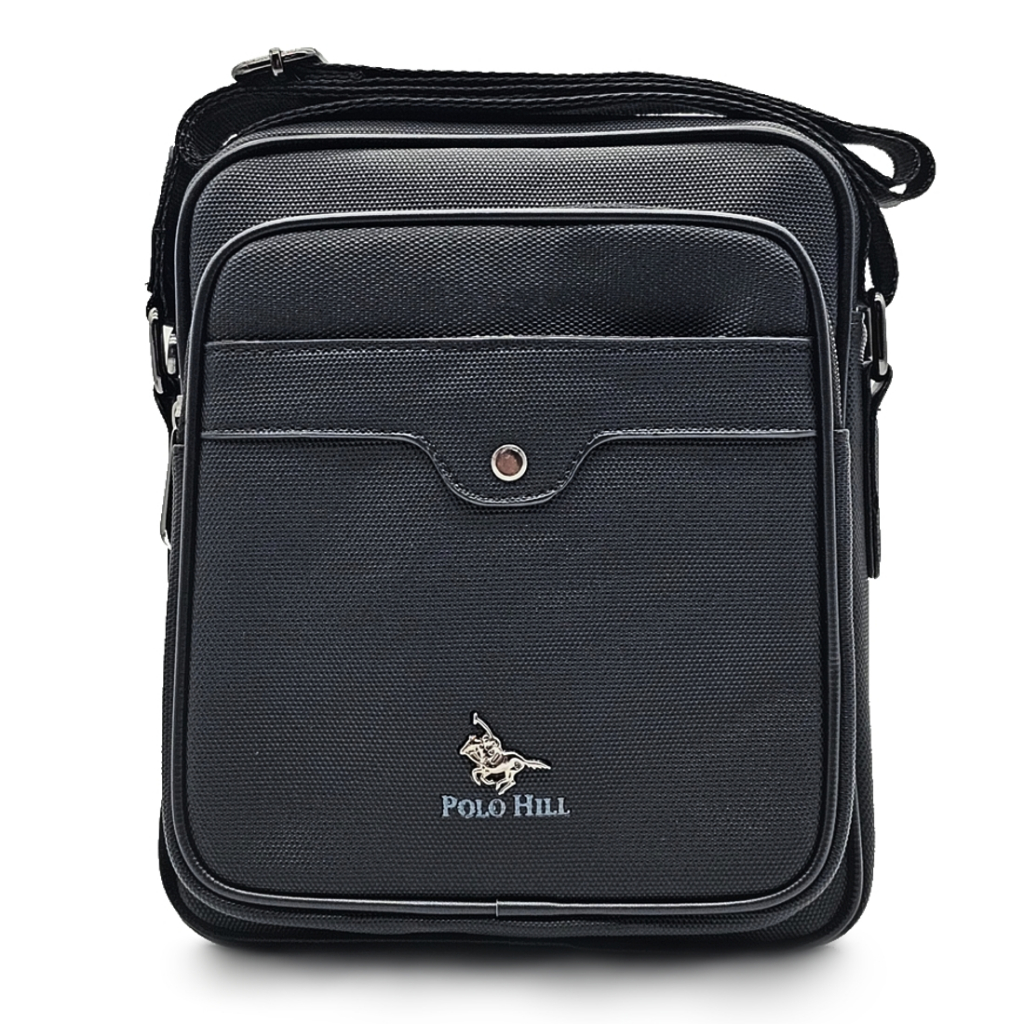 Polo HILL Mens Faux Leather Crossbody Messenger Bag M PHSB 1561