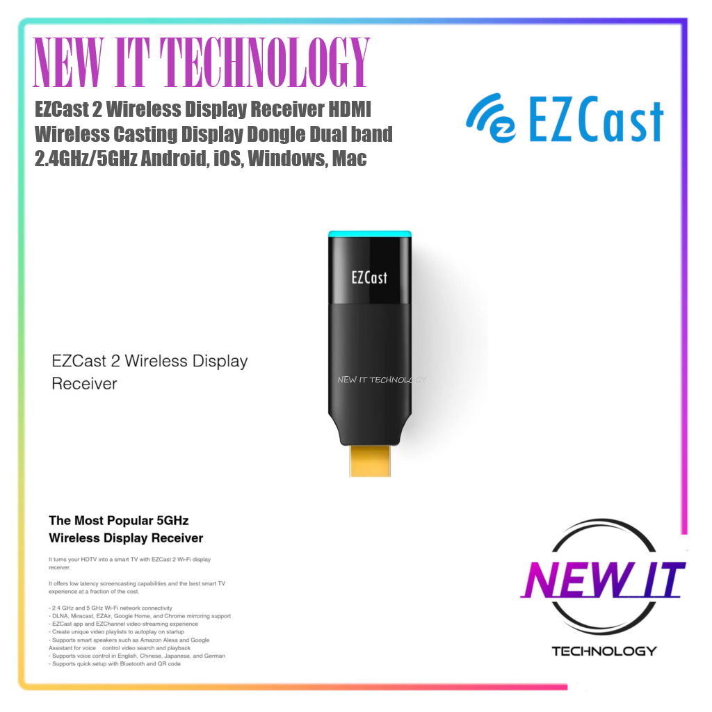 EZCAST Compact&EZCast 2 Wireless Display Receiver HDMI Wireless Casting ...
