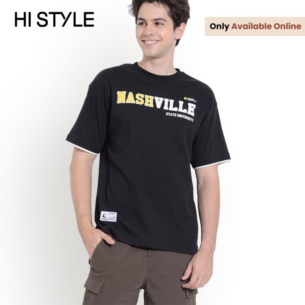 [เฉพาะออนไลน์] Hi STYLE Men Oversize Fashion Tee Short Sleeve - สีดํา ...