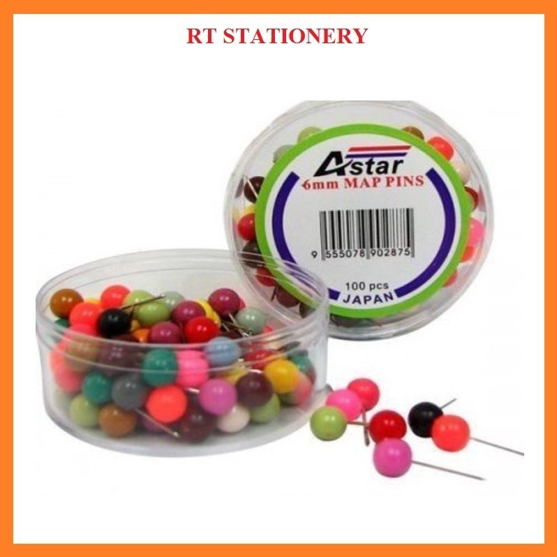 Astar Assorted Mix Color Map Pin ( Thumb Tack☉ 100ชิ ้ น | Shopee Thailand