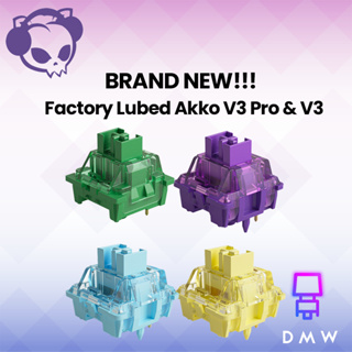 หล่อลื่นจากโรงงาน! Akko V3 Pro Lavender สีเขียวมัทฉะ สีเหลืองครีม Akko V3 สวิตช์สีฟ้า (45 ชิ้น/กล่อง)