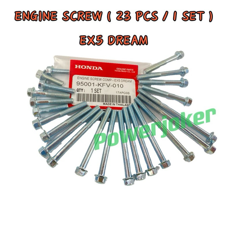 Honda EX5 DREAM / EX5DREAM ( 23 ชิ้น / 1 ชุด ) ENGINE SCREW BOLT ...