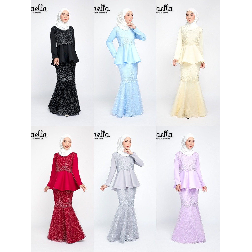 Koleksi Baju RAYA 2024 มาใหม่ ชุดพลัม Rafaella Baju Kurung Muslimah