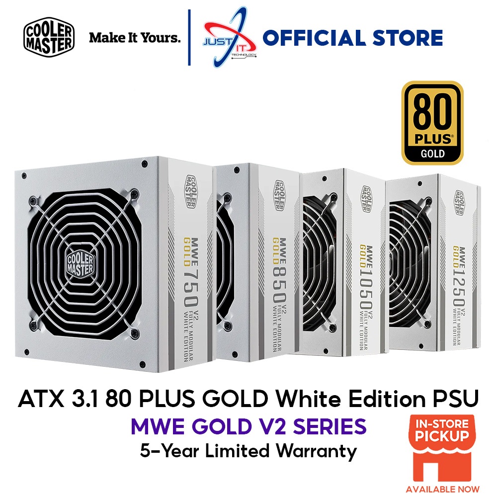 Cooler MASTER MWE GOLD V2 750W / 850W / 1050W / 1250W 80PLUS GOLD ATX3 ...