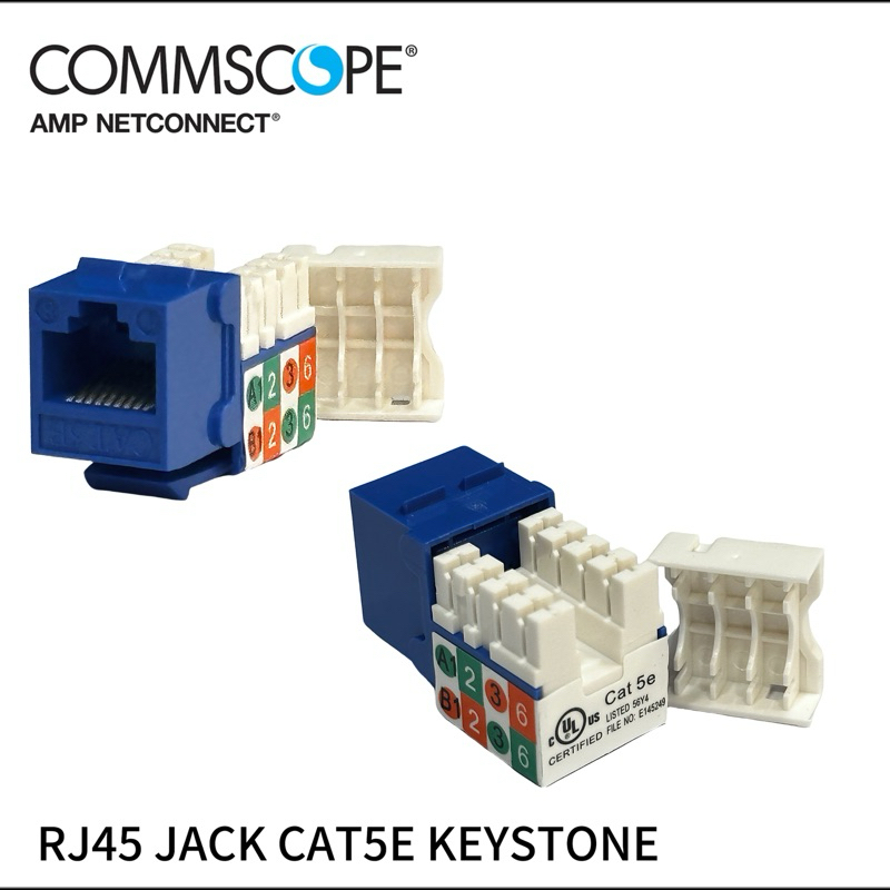 Commscope CAT6/CAT5E 1-Port 2-Ports มุม Faceplate Wall Socket Outlet ...