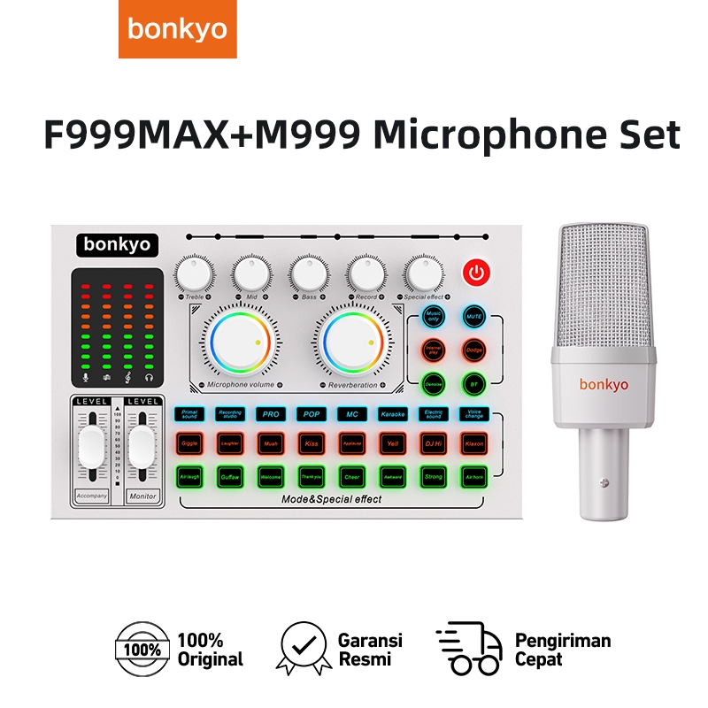 Soundcard F999Max+M999Mic อุปกรณ์ถ่ายทอดสดครบชุดการ์ดเสียงสดบลูทูธ ...