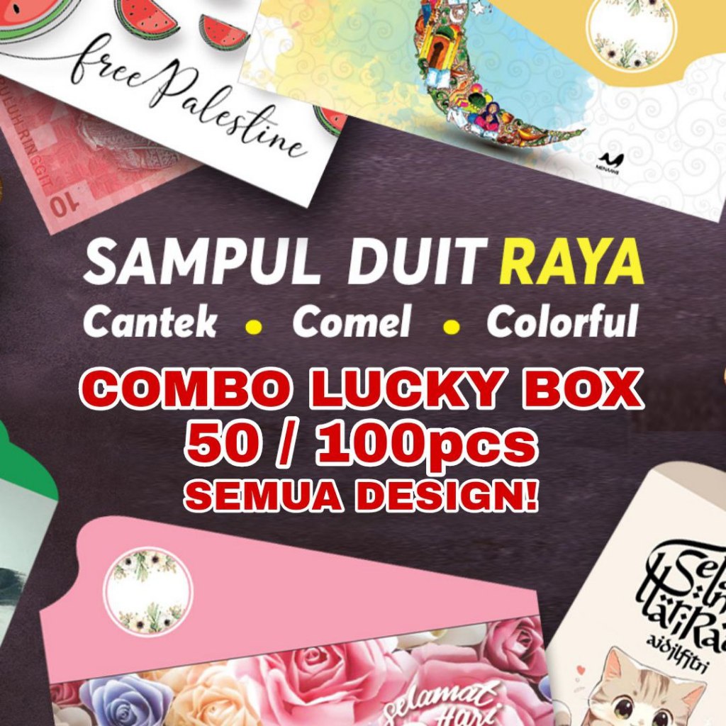 [ HQ 2025 ] COMBO BOX 50/100PCS SAMPUL RAYA CANTIK ANGPAO MONEY PACKET ...