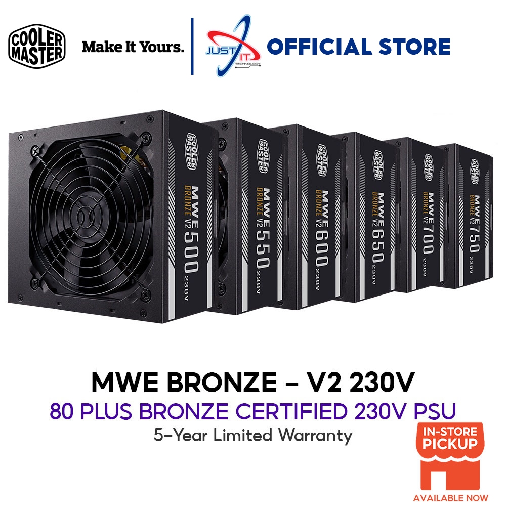 Cooler MASTER MWE BRONZE V2 80PLUS ( 500W/550W/600W/650W / 700W / 750W ...