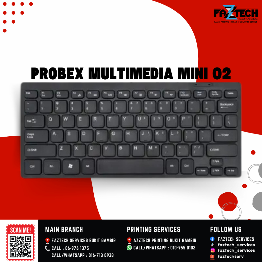 Probex MULTIMEDIA MINI 02 คีย์บอร์ดแบบมีสาย | Shopee Thailand