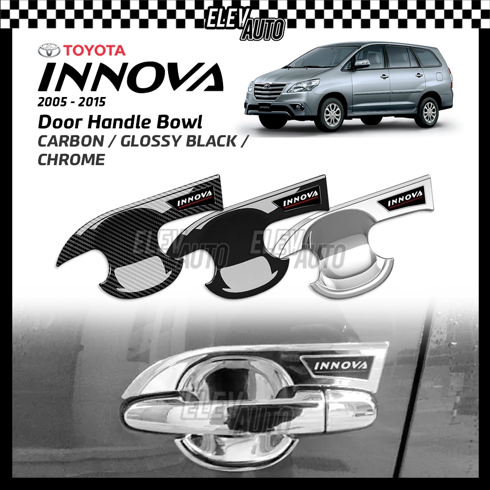 Toyota Innova 2005 - 2015 มือจับประตูชาม Trim Carbon Chrome Black ...