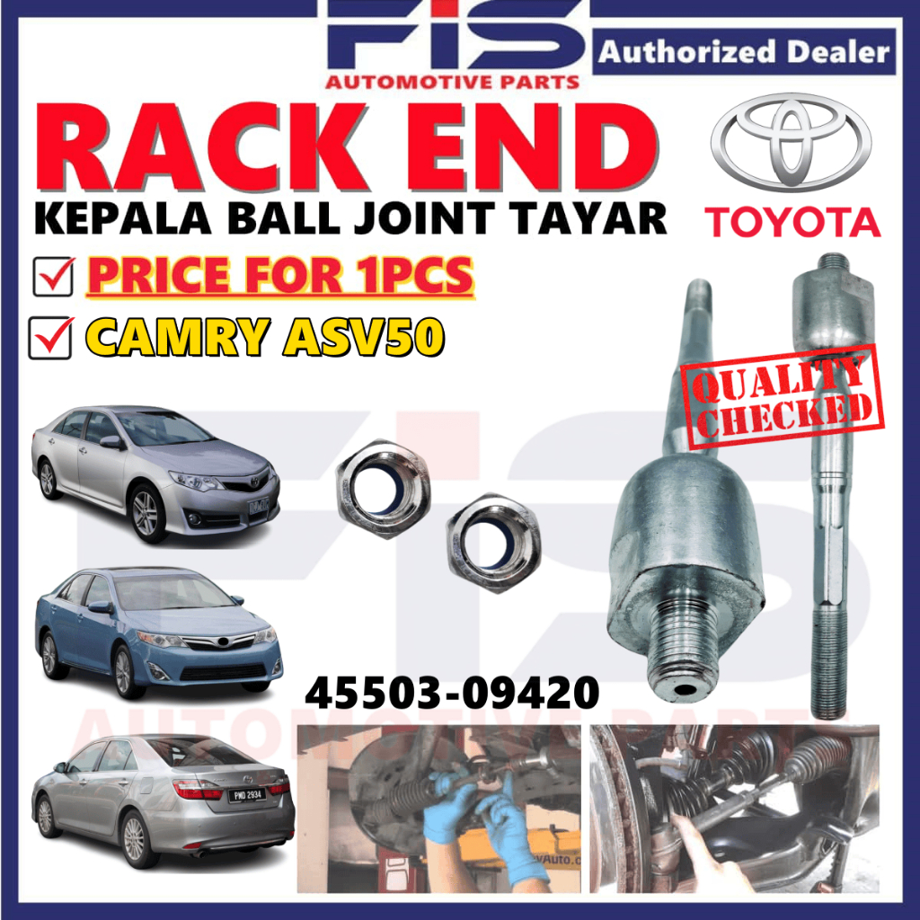 FIS รถพวงมาลัย Rack End Tie Rod ภายใน Toyota Camry ASV50 Kepala Ball ...