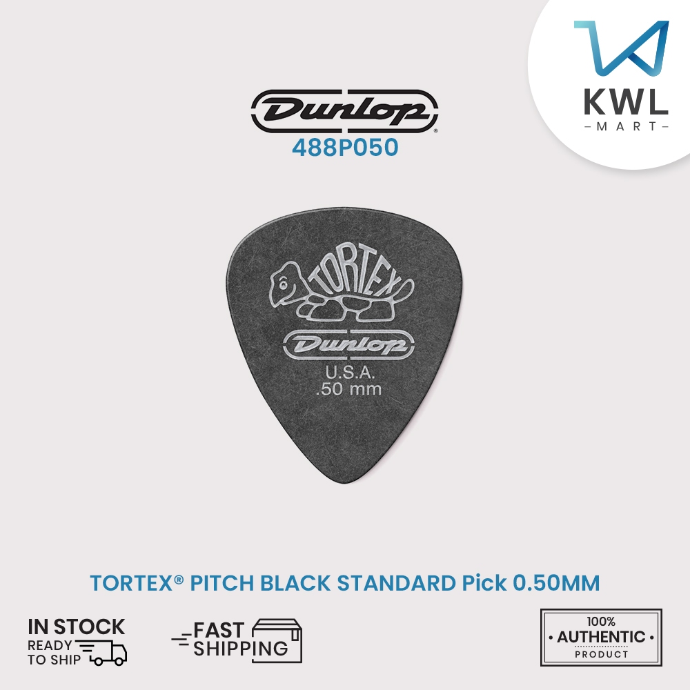 Jim Dunlop 488P Pimetik Gitar TORTEX PITCH BLACK PICK STANDARD 0.5MM ...