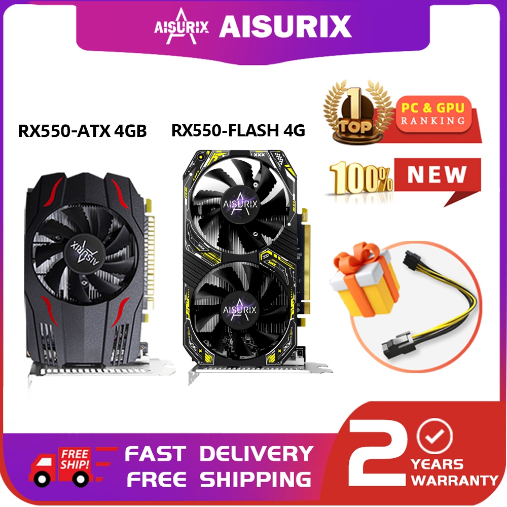 AISURIX RX550 4GB กราฟิกการ์ด SFF คอมพิวเตอร์ GPU GDDR5 AMD การ์ดทํางาน ...