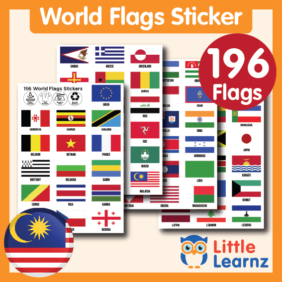 World Flags Sticker Set 196 Flags Sate Sticker 17 Flags United Nations ...