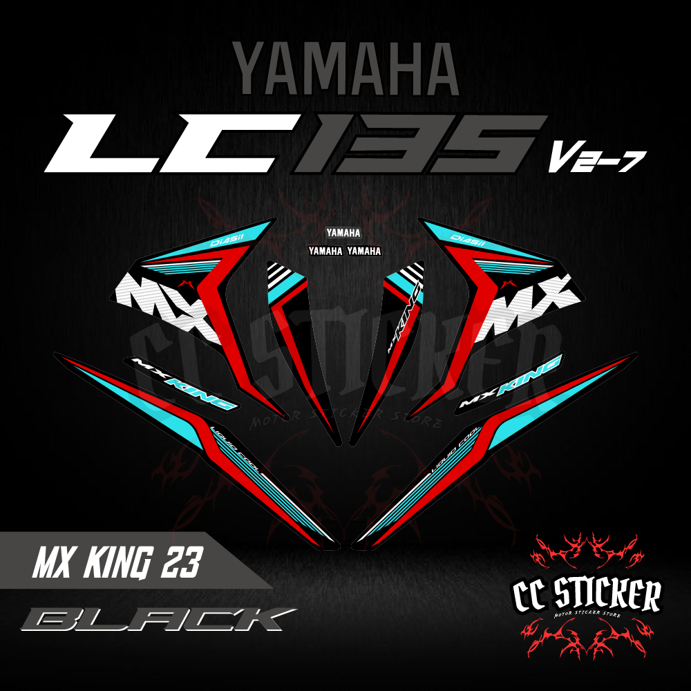 Yamaha LC 135 V2 V3 V4 V5 V6 V7 สติ๊กเกอร์ STRIPE MOTOR MX KING 135 ...