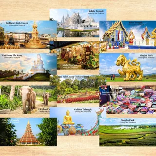เชียงราย ของที่ระลึก แม่เหล็กติดตู้เย็น ประตู อาหาร วัฒนธรรม เทศกาล 10 ซม. x 5 ซม photo