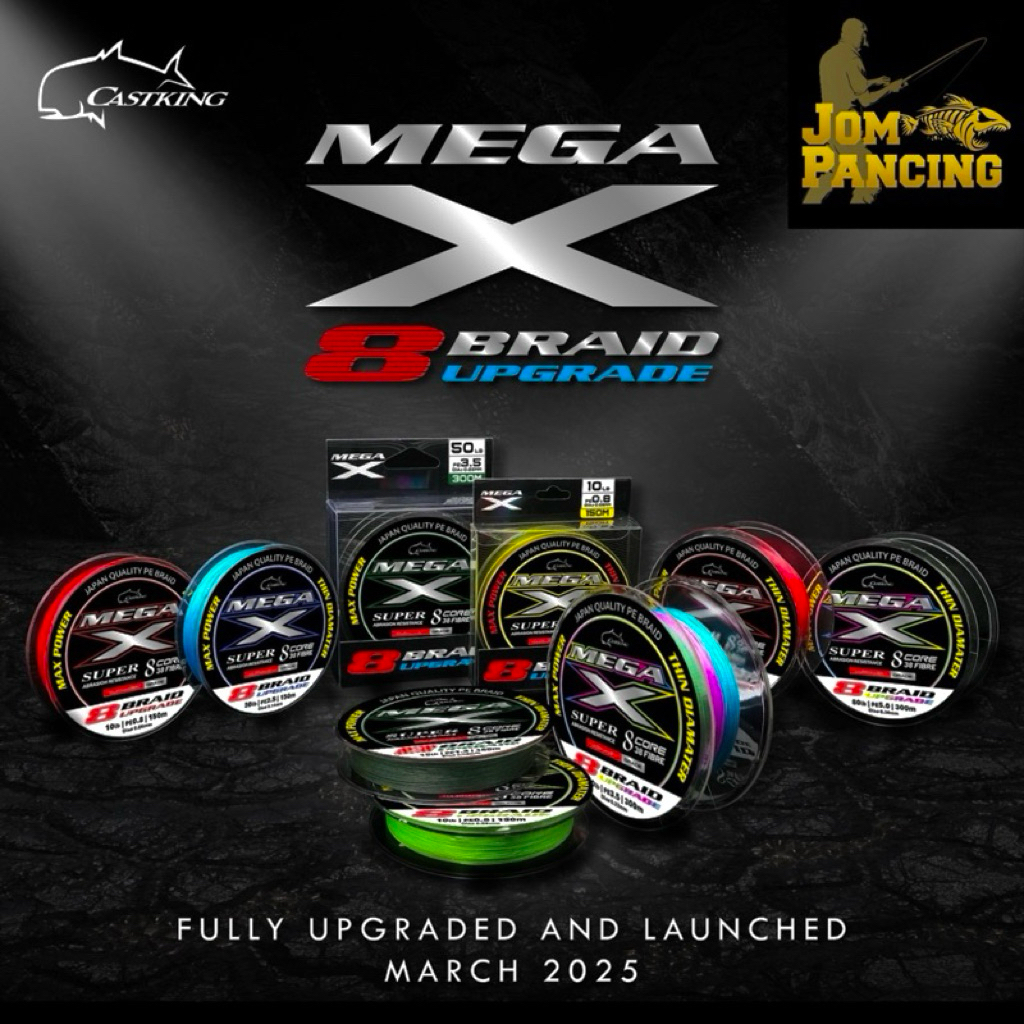 Jom PancingCASTKING MEGA X SUPER X8 BRAID FISHING LINE 8 CORE JAPAN ...