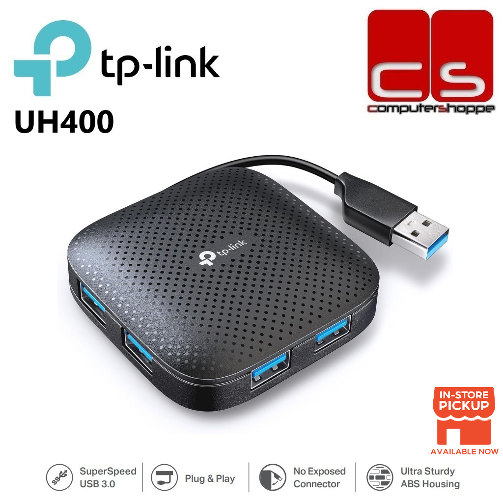 Hub USB 3.0 TP-Link UH400 - 4 Porte, Design Compatto Con Cavo Pieghevole Per Windows, Mac E Linux