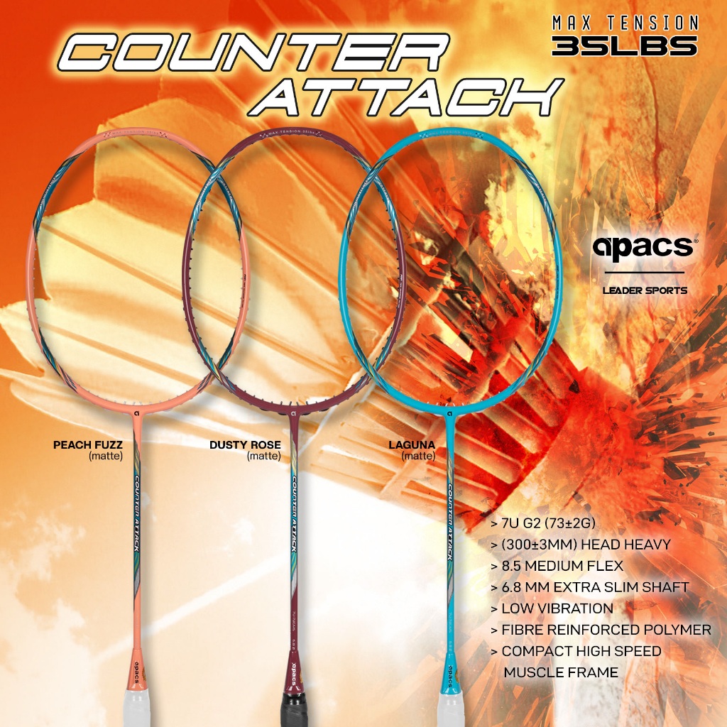 (ฟรี STRING & GRIP) APACS BADMINTON CKET COUNTER ATTACK 7UG1 | Shopee ...