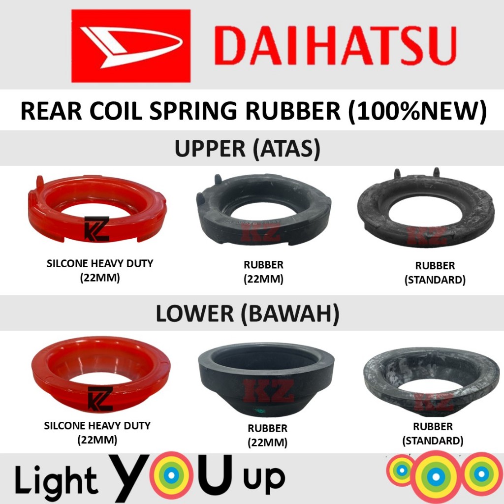 PERODUA AXIA BEZZA 2014-2025 REAR COIL SPRING RUBBER SILICONE HEAVY ...