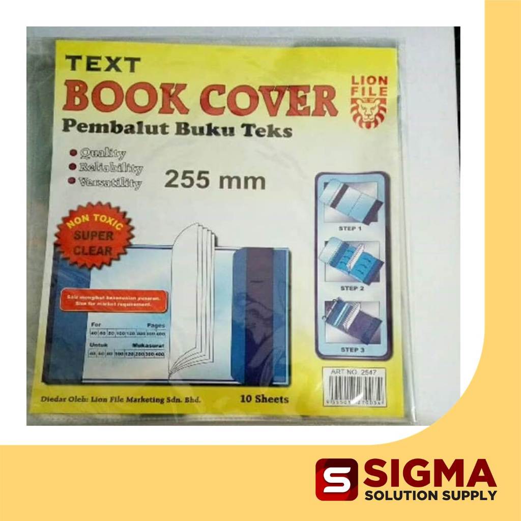 Lion Clear Book Cover Pembalut Buku Teks 255 มม. (10 แผ่น/pkt) ปก ...