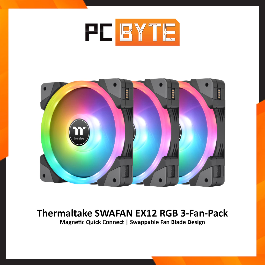 Thermaltake SWAFAN EX12/EX14 RGB 3-Fan-Pack (Magnetic Quick Connect ...