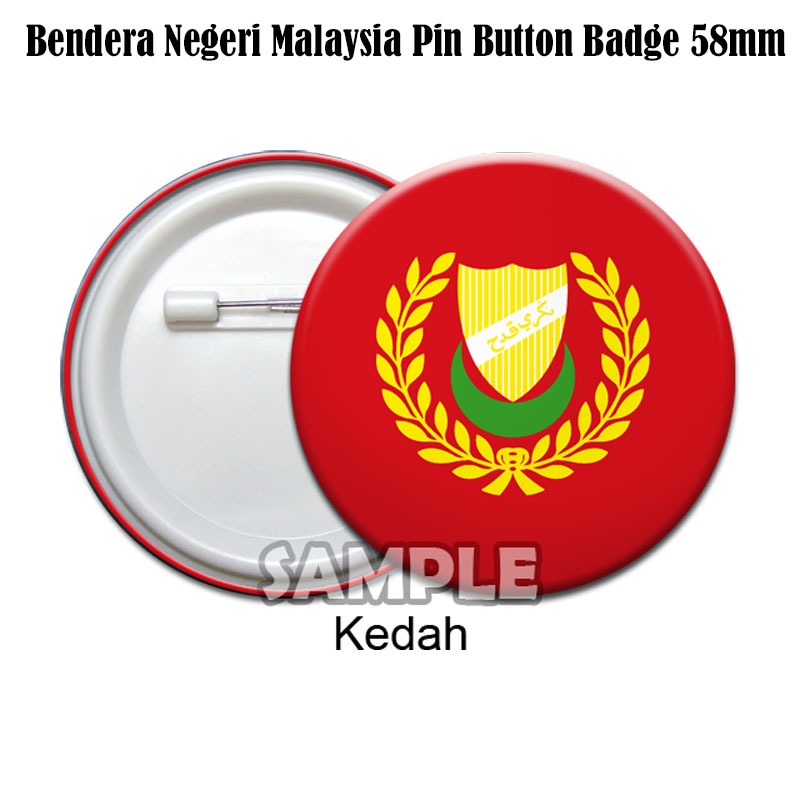 Bendera & Bendera Negeri-Negeri Lain States Flag Pin Button Badge 58mm ...