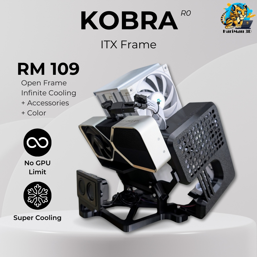 [ Kobra ] ITX PC Frame / Stand / Test Bench - วัสดุ PETG ( ITX Mobo ...