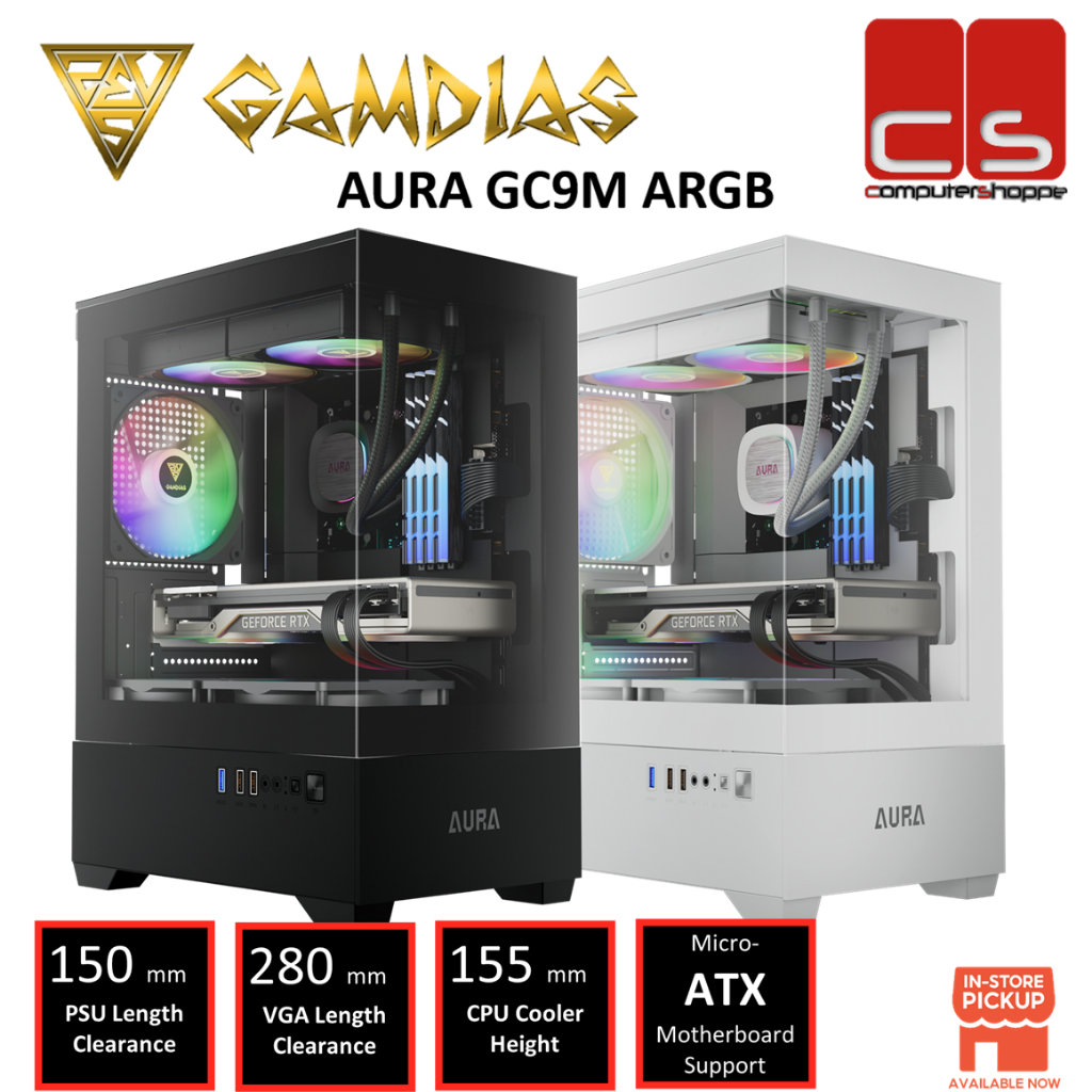 GAMDIAS AURA GC9M เคส Micro-ATX พร้อมพัดลม ARGB FAN 120 มม. 3 ตัว ...