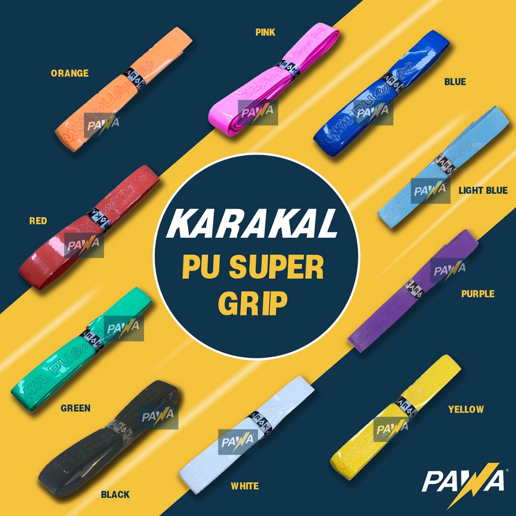 Karakal PU Grip de rechange pour raquette de tennis, squash, badminton, blanc, 6 Grips