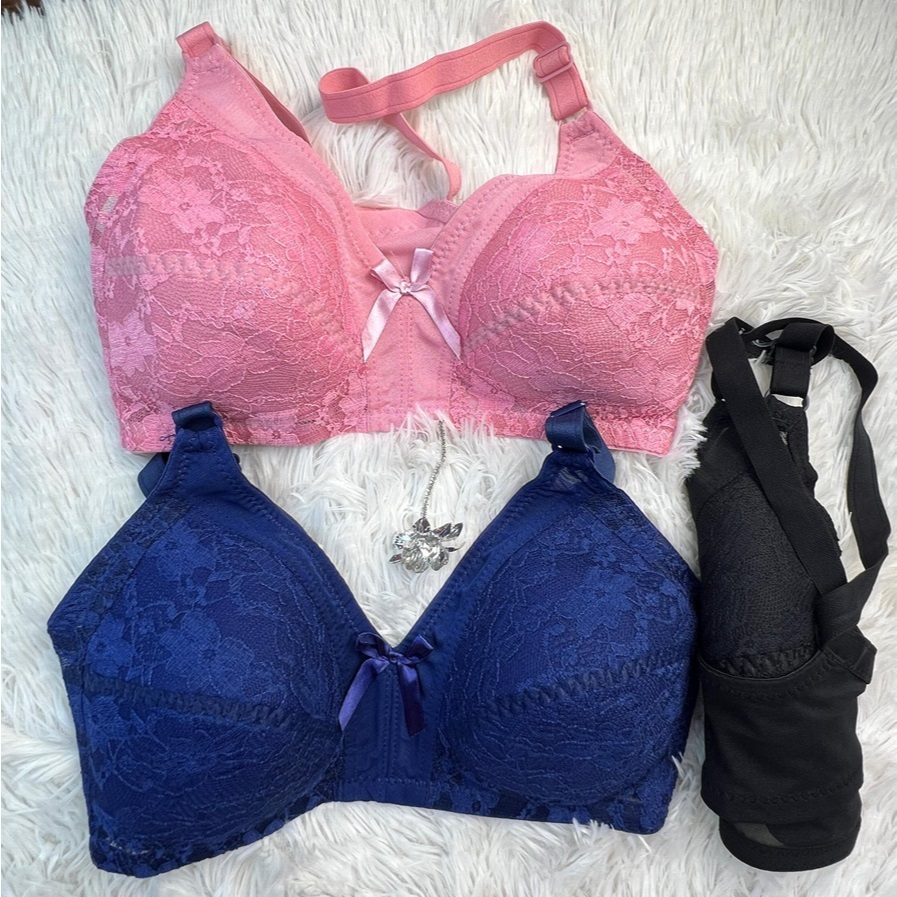 Plus Size Thin Span Lightly Lined Bra Wireless Cup CD 36-50 Thin / ชุด ...