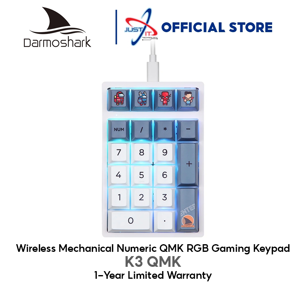 DARMOSHARK K3 QMK WIRELESS MECHANICAL NUMERIC QMK RGB GAMING KEYPAD ...
