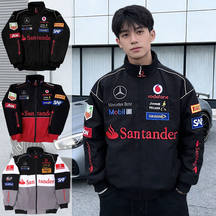 F1 Mercedes-Benz Racing Jacket Lelaki Bomber Jaket เสื้อกันลมรถ ...