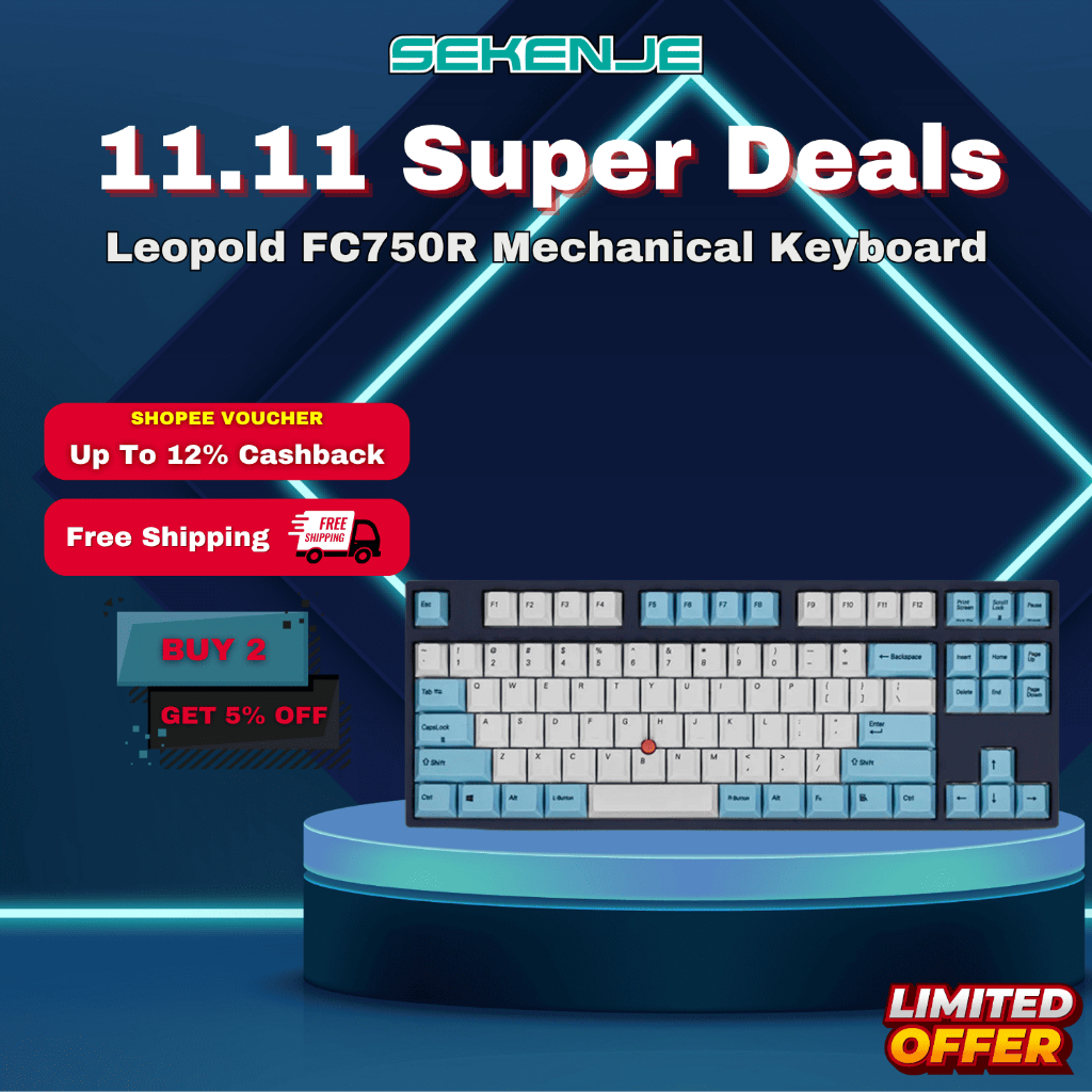 Leopold FC750R SP Stick Point Tenkeyless Mechanical Keyboard White Sky ...