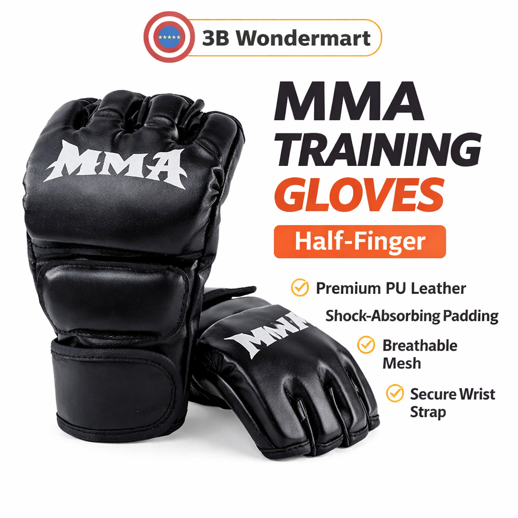 นวมชกมวย MMA ครึ่งนิ้วมวยไทยคิกบ็อกซิ่งถุงมือฝึกซ้อม Sanda Combat ถุง ...