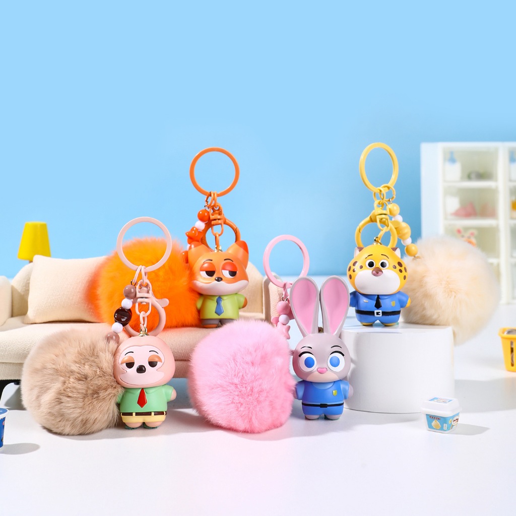 Zootopia Cute Plush Toy Key Rings พวงกุญแจคู่ ดีที่สุด Zhiheng动城 น่ารัก ...