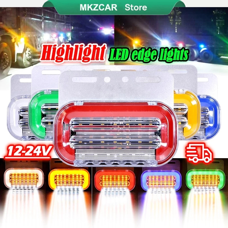 MKZCAR รถบรรทุก Lori LED ด้านข้างโคมไฟ LED Lori Lorry 12V 24V คู่สีสัน ...